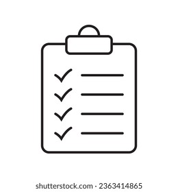 Clipboard line icon. Checklist sign symbol for web site and app design.