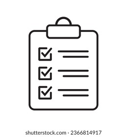 Clipboard line icon. Checklist sign symbol for web site and app design.