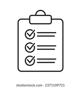 Clipboard line icon. Checklist sign symbol for web site and app design.