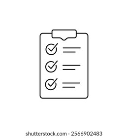 Clipboard line icon. Checklist sign symbol for website and app design.