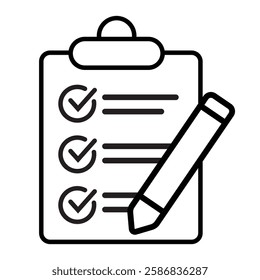 Clipboard line icon. Checklist sign symbol for web site and app design.