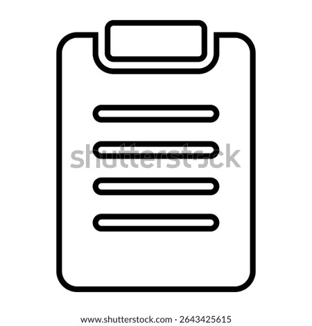 clipboard line icon design. clipboard thin black outline symbol vector illustration. editable stroke icon on transparent background.