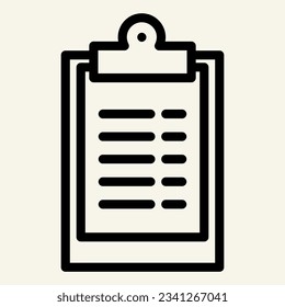 Symbol der Zwischenablage. Dokumentdiagramm, Vektorgrafik einzeln auf Weiß. Formumriss für und App. EPS10.