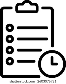 clipboard line icon illustration vector