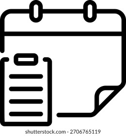 ícone de linha da área de transferência vetor de ilustração
