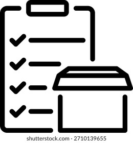 ícone de linha da área de transferência vetor de ilustração