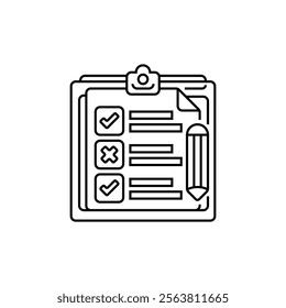 Clipboard Line Icon. linear style sign for mobile concept and web design. Outline vector icon.