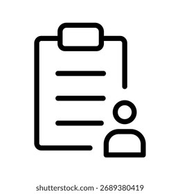 Clipboard Line Icon Minimal Document, Task, and Checklist Symbol for Business and Productivity