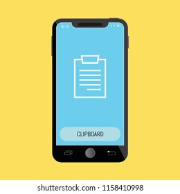 Clipboard Line Icon on Mobile Screen.