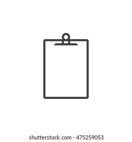 clipboard line icon, outline vector logo illustration, linear pictogram isolated on white