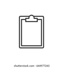 Clipboard line icon, outline vector sign, linear style pictogram isolated on white. Symbol, logo illustration. Editable stroke. Pixel perfect