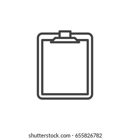 Clipboard line icon, outline vector sign, linear style pictogram isolated on white. Symbol, logo illustration. Editable stroke. Pixel perfect