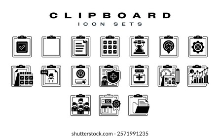 Clipboard line icon set icon. Universal creative premium symbol. Vector sign icon logo template. Vector illustration