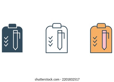 Symbol der Zwischenablage. Einfache Elementgrafik.  Rahmenkonzept der Zwischenablage Symboldesign.