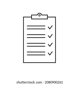 Clipboard line icon. Task document vector symbol