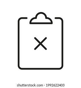 Clipboard line icon in trendy style. Stroke vector pictogram isolated on a white background. Clipboard premium outline icons.