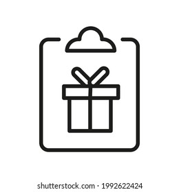 Clipboard line icon in trendy style. Stroke vector pictogram isolated on a white background. Clipboard premium outline icons.
