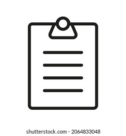 Clipboard line icon in trendy style. Stroke vector pictogram isolated on a white background. Clipboard premium outline icons.