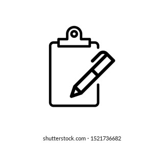 Clipboard line icon. Vector symbol in trendy flat style on white background. Web sing for design.