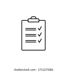 clipboard line illustration icon on white background