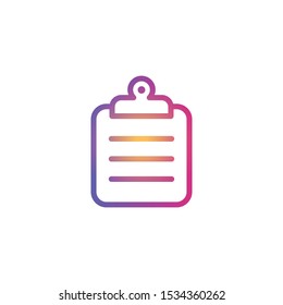 Clipboard  - Line Vector Icon