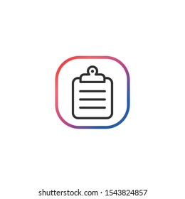 Clipboard  - Line Vector Icon