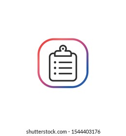 Clipboard  - Line Vector Icon