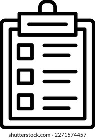 Clipboard Line Vector Icon Design