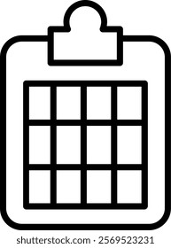 Clipboard Line Vector Icon Design