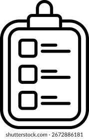 Design de ícone de vetor de linha da área de transferência