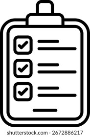 Design de ícone de vetor de linha da área de transferência