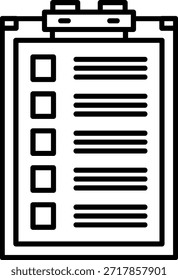 Design de ícone de vetor de linha da área de transferência