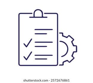 Clipboard line vector icon and simple design