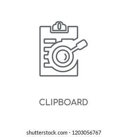 Clipboard linear icon. Clipboard concept stroke symbol design. Thin graphic elements vector illustration, outline pattern on a white background, eps 10.