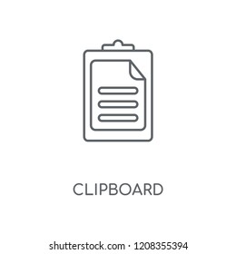Clipboard linear icon. Clipboard concept stroke symbol design. Thin graphic elements vector illustration, outline pattern on a white background, eps 10.