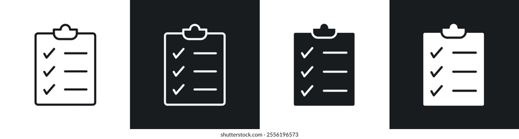 Clipboard linear icon set for app, and web design.