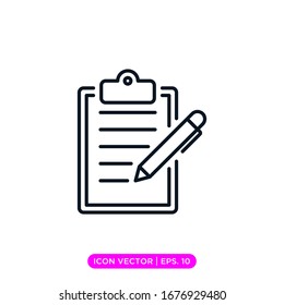 Clipboard linear icon vector design with editable stroke