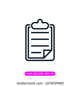 Clipboard linear icon vector design with editable stroke