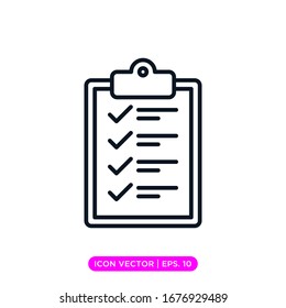 Clipboard linear icon vector design with editable stroke