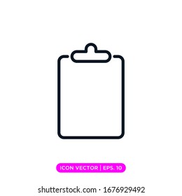 Clipboard linear icon vector design with editable stroke