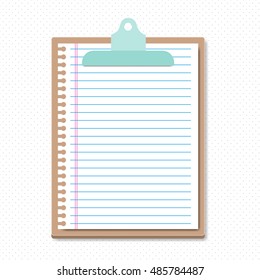  Clipboard with a Lined sheet  . Simple vector illustration. To do list. Notes. Tasks.