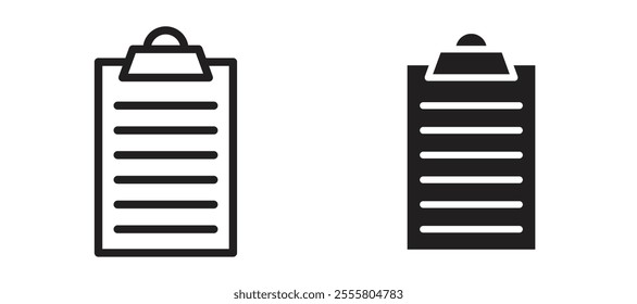 Clipboard liner icon vector set.