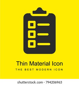 clipboard with list bright yellow material minimal icon or logo design