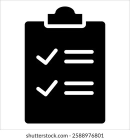 Clipboard List Check Icon Element For Design