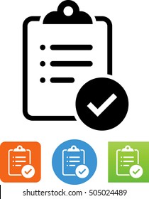 Clipboard With List And Check Mark Icon