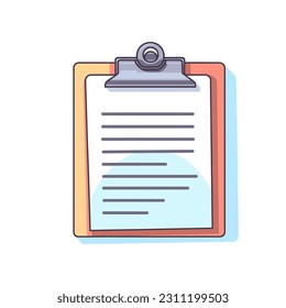 Clipboard list icon in flat style on white background. Vector illustration