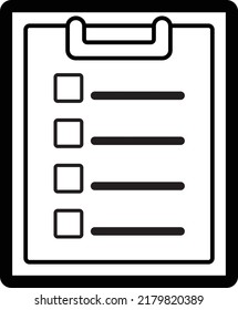 Clipboard list icon in the modern line style.