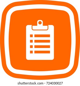 Clipboard , list icon, oval square  sign.