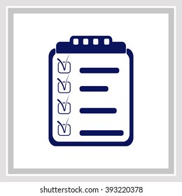Clipboard, List icon. Simple black vector symbol. Logo for web. Image for business.