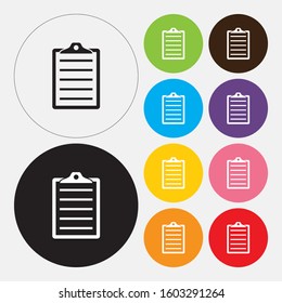Clipboard, list icon. Vector illustration eps 10